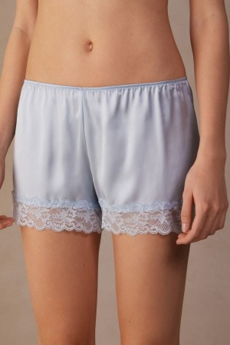 Intimissimi Silk Shorts Blauw | YBEGT98569